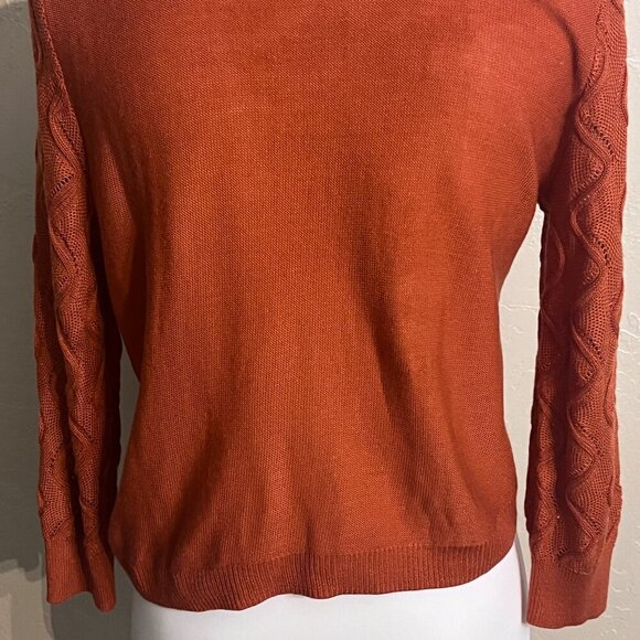 89th & Madison Orange Open Knit Cardigan in Small - Picture 10 of 13